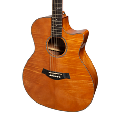 Ranch Flame Maple Top Acoustic Small-Body Cutaway Guitar (Natural Gloss)