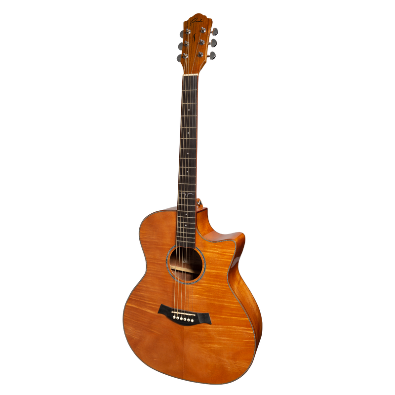 Ranch Flame Maple Top Acoustic Small-Body Cutaway Guitar (Natural Gloss)