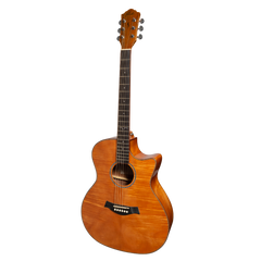 Ranch Flame Maple Top Acoustic Small-Body Cutaway Guitar (Natural Gloss)