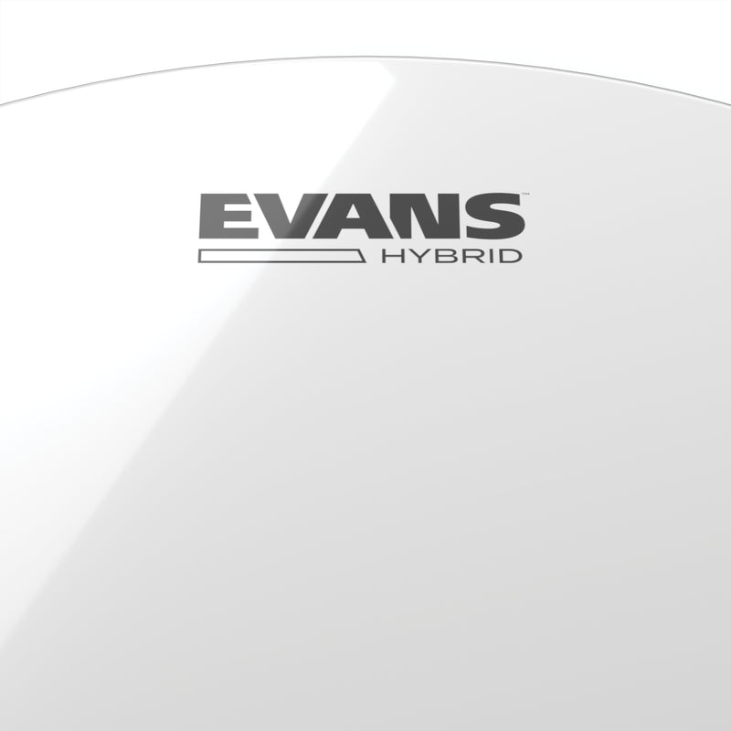 EVANS Hybrid White Marching Snare Drum Head, 13 Inch