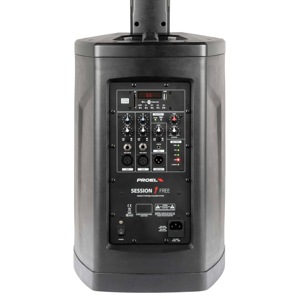Proel SESSION1FREE Portable Battery Powered Column PA System 400W