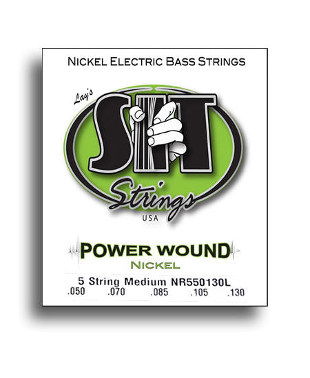 SIT Power Wound 5-String Medium Nickel Electric Bass String Set (50-130)