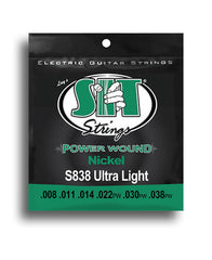 SIT Power Wound Ultra Light Electric Guitar Strings Set (8-38)