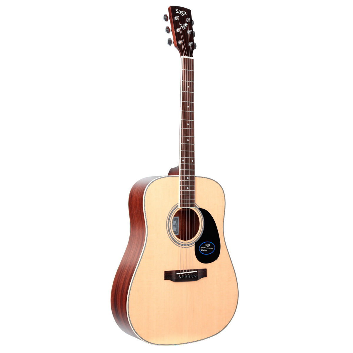 Saga '700 PRO Series' Solid Top Dreadnought Acoustic Guitar (Natural)