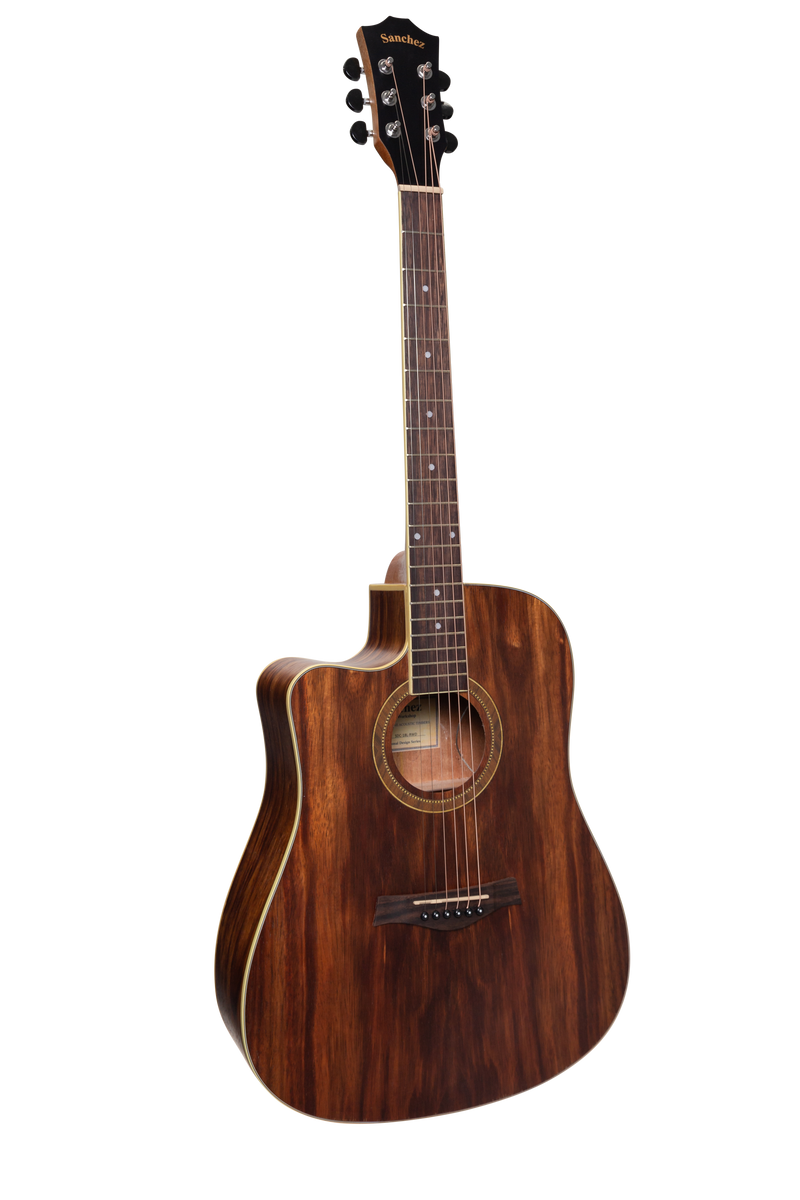 Sanchez Left Handed Acoustic-Electric Dreadnought Cutaway Guitar Pack (Rosewood)