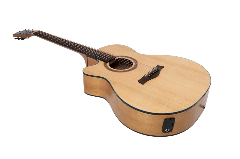 Sanchez Left Handed Acoustic-Electric Small Body Cutaway Guitar Pack (Spruce/Acacia)