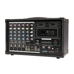 SoundArt 6 Channel 400 Watt Dual Wireless Powered Mixer PA System with MP3 Player