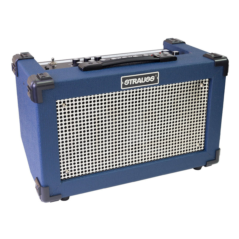 Strauss 'Streetbox' 20 Watt Solid State Rechargeable DC Amplifier (Blue)