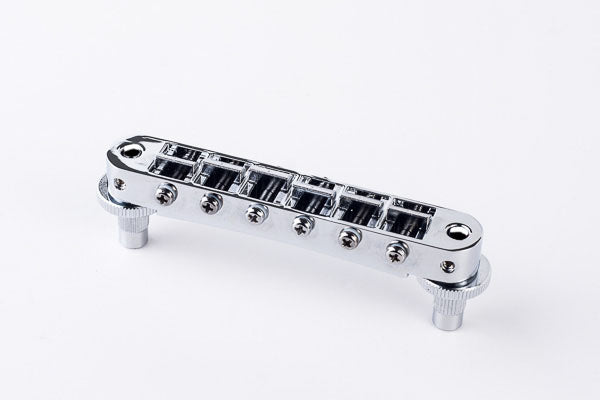 TonePros Tune-O-Matic Bridge, Standard (Small Posts/Notched Saddles) Chrome