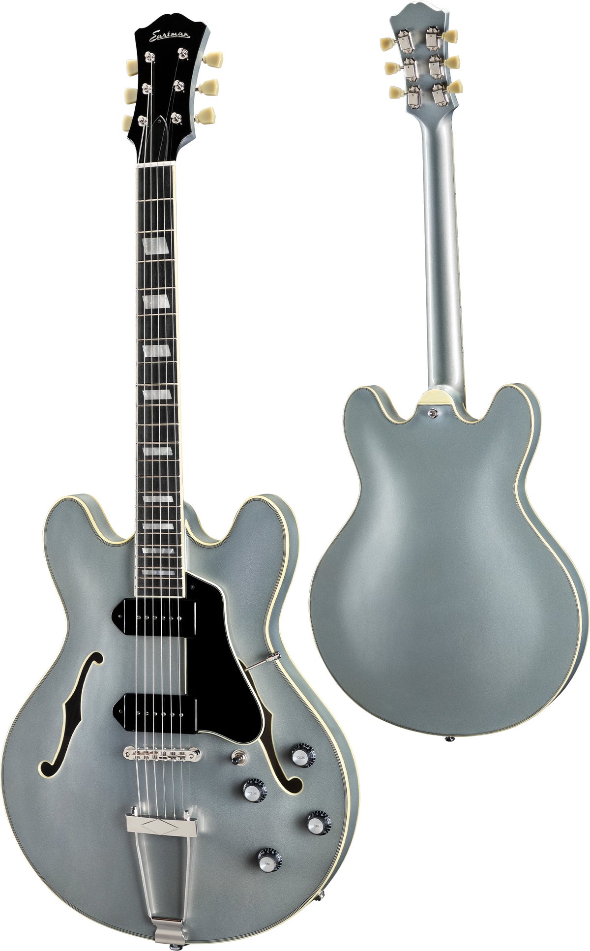 Eastman T64 Trapeze Electric Guitar - Ice Blue Metallic