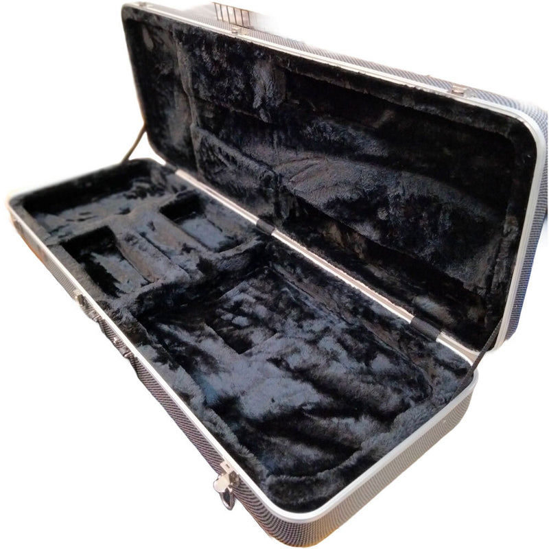 Torque Deluxe ABS Rectangular Electric Bass Guitar Case in Black/White Finish