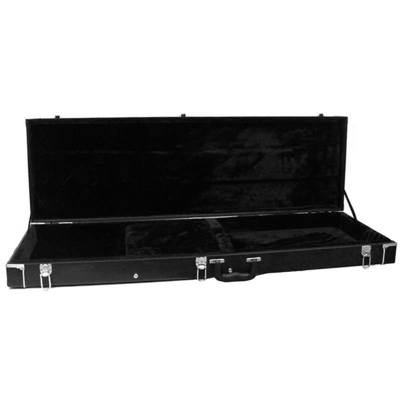 Torque Wooden Rectangular Electric Bass Guitar Case in Black Finish