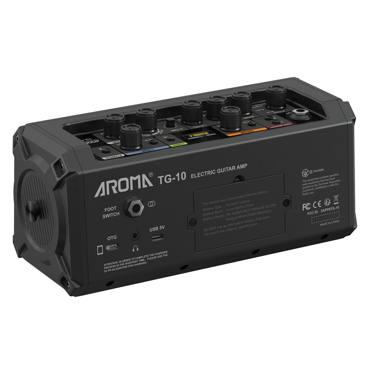Aroma 10W Electric Guitar Amplifier with Drum Machine and dual footswitch [TG-10]
