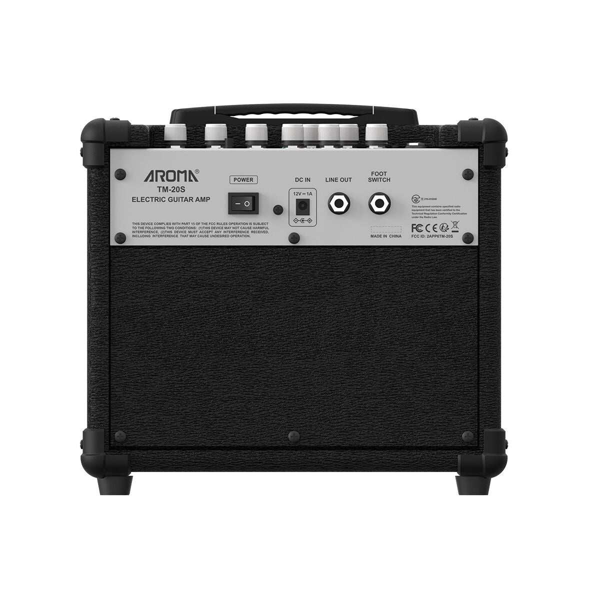 Aroma 20W Black Electric Guitar Amplifier with Footswitch and Drum Machine [TM-20S]