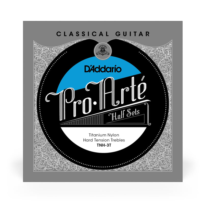D'Addario TNH-3T Pro-Arte Titanium Nylon Classical Guitar Half Set, Hard Tension