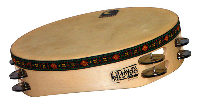 Toca Players SeriesWooden 10" Tambourine with Head & Double Row Of Jingles
