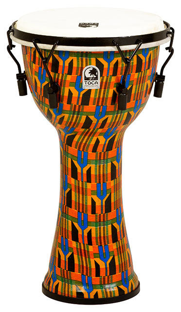 Toca Freestyle 2 Series Mech Tuned Djembe 10" in Kente Cloth