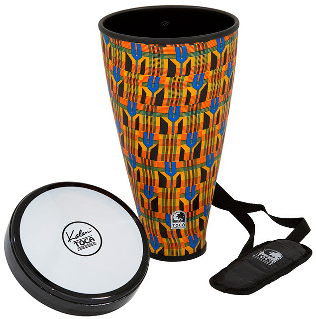 Toca Flex Drum 9-1/2" Junior in Kente Cloth with Strap
