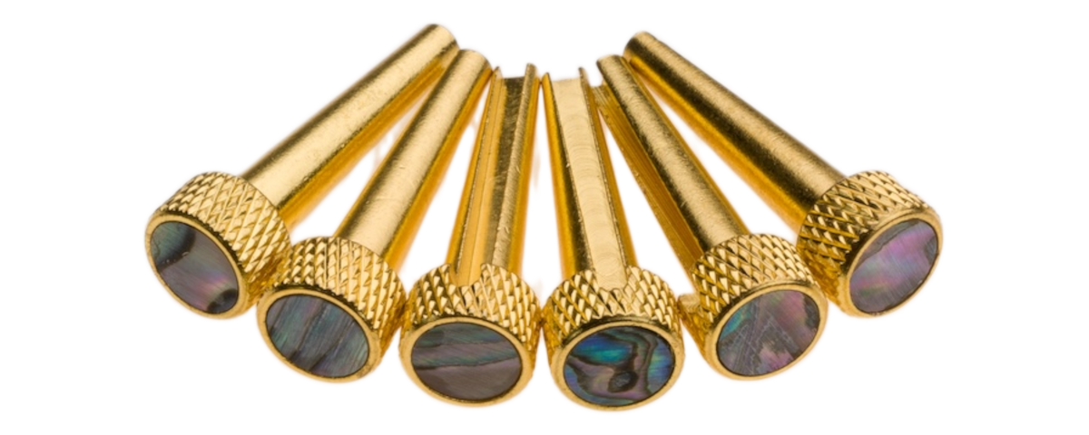D'Andrea - Tone Pins Solid Brass with Abalone Inlay set of 6