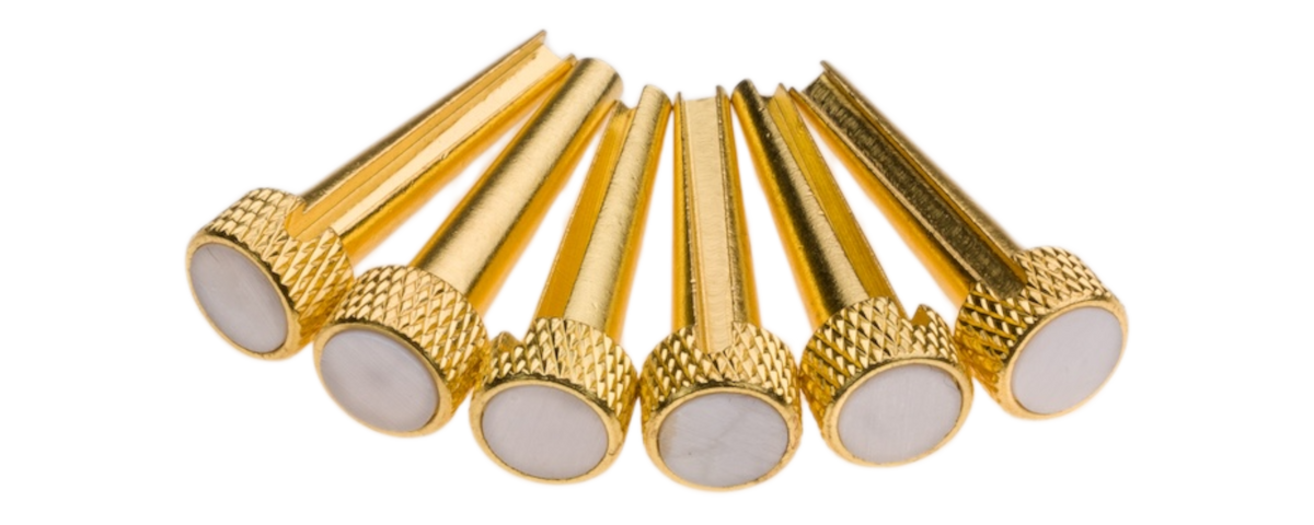 D'Andrea - Tone Pins Solid Brass with Pearl Inlay set of 6
