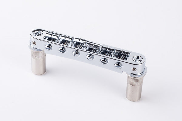 TonePros Bridge - Aluminium Metric pre-notched, bell brass saddles Metric thread - Chrome