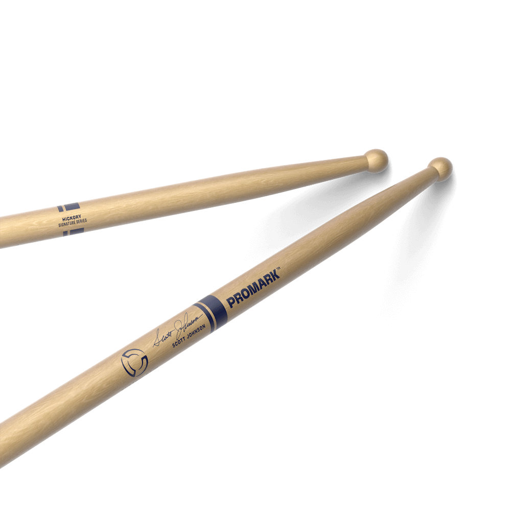 Promark Scott Johnson Hickory Drumstick, Wood Tip
