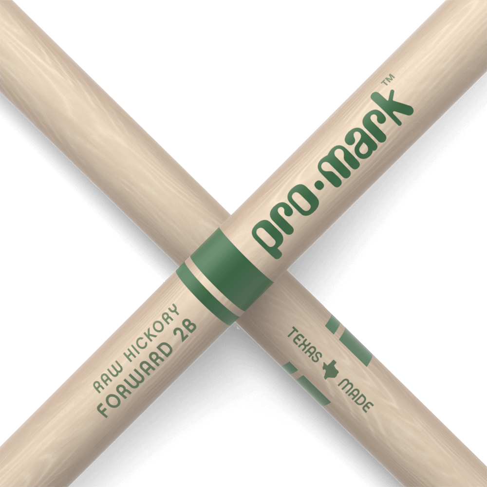 Promark Classic Forward 2B Raw Hickory Drumstick, Oval Nylon Tip