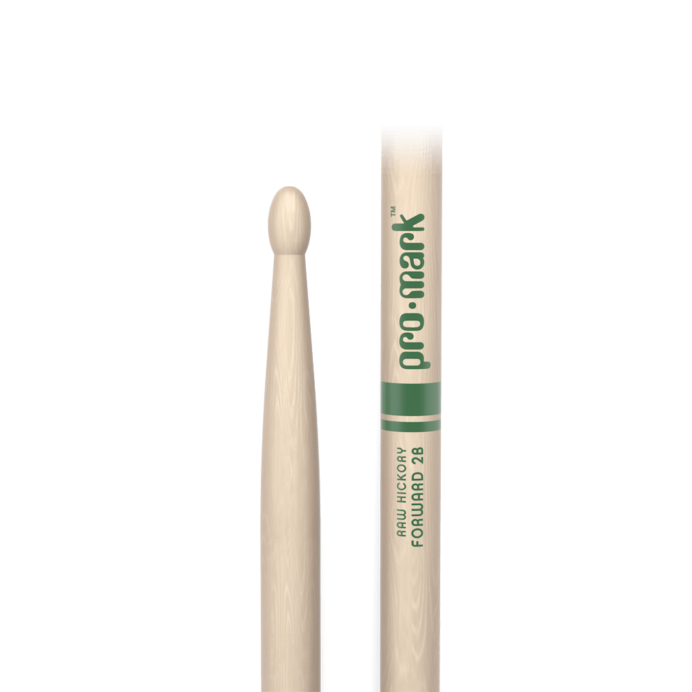 Promark Classic Forward 2B Raw Hickory Drumstick, Oval Wood Tip