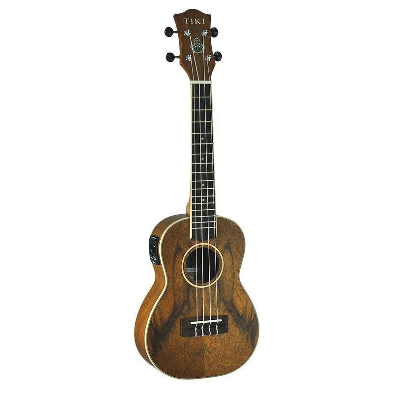 Tiki '4 Series' Daowood Electric Concert Ukulele with Gig Bag (Natural Satin)