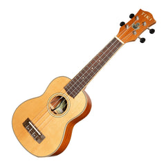 Tiki '6 Series' Spruce Solid Top Electric Soprano Ukulele with Hard Case (Natural Satin)