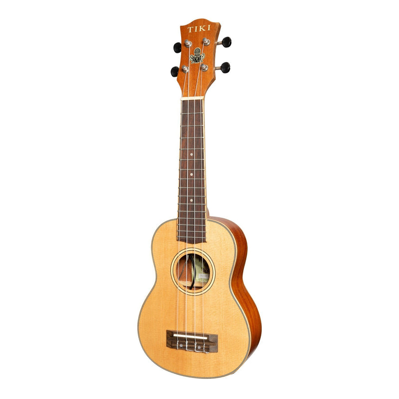 Tiki '6 Series' Spruce Solid Top Electric Soprano Ukulele with Hard Case (Natural Satin)