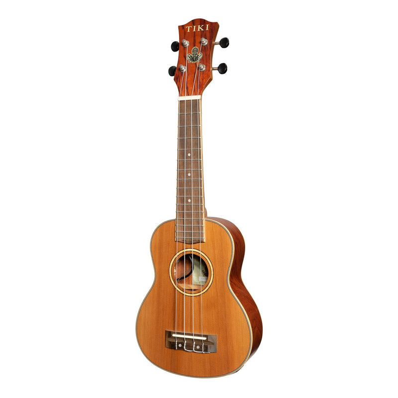 Tiki '7 Series' Cedar Solid Top Electric Soprano Ukulele with Hard Case (Natural Satin)