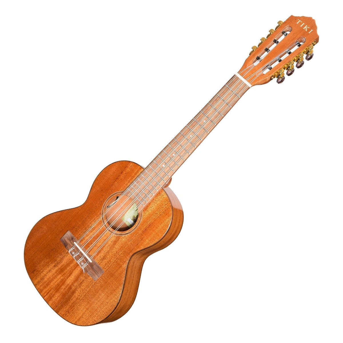 Tiki 8 String Mahogany Solid Top Electric Ukulele with Gig Bag (Natural Gloss)