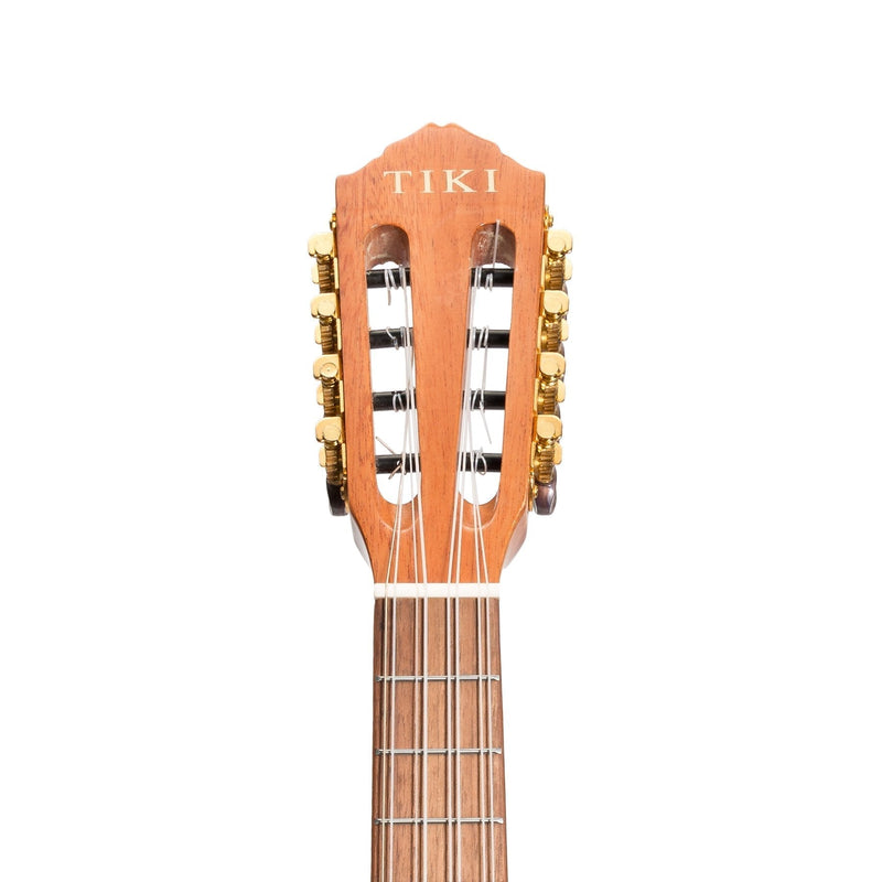 Tiki 8 String Mahogany Solid Top Electric Ukulele with Hard Case (Natural Gloss)