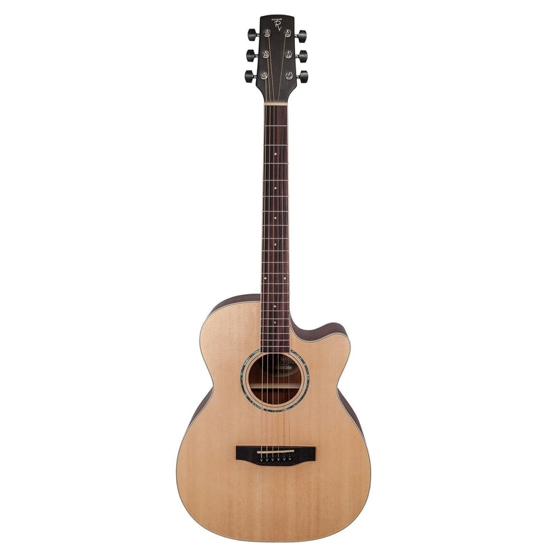 Timberidge '1 Series' Spruce Solid Top Acoustic-Electric Small Body Cutaway Guitar (Natural Satin)