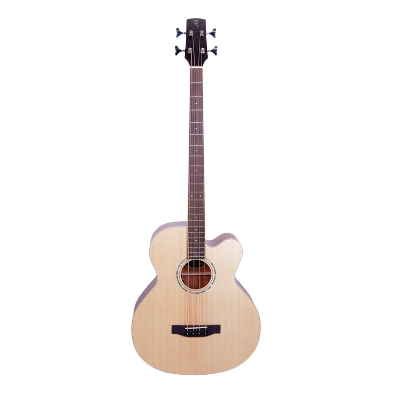 Timberidge '1 Series' Spruce Solid Top & Mahogany Solid Back Acoustic-Electric Cutaway Bass Guitar (Natural Satin)