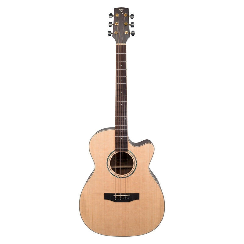 Timberidge '3 Series' Spruce Solid Top Acoustic-Electric Small Body Cutaway Guitar (Natural Satin)