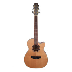 Timberidge '4 Series' 12-String Cedar Solid Top Acoustic-Electric Small Body Cutaway Guitar (Natural Satin)