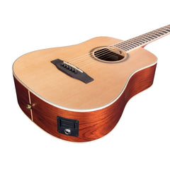 Timberidge '4 Series' Cedar Solid Top Acoustic-Electric Traveller Mini Guitar (Natural Satin)