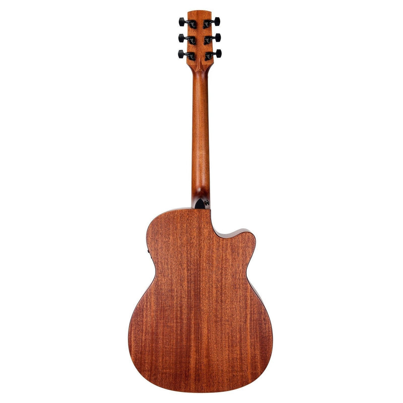 Timberidge 'Messenger Series' Left Handed Mahogany Solid Top Acoustic-Electric Small Body Cutaway Guitar (Natural Satin)