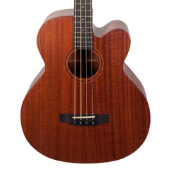 Timberidge 'Messenger Series' Mahogany Solid Top Acoustic-Electric Cutaway Bass Guitar (Natural Satin)