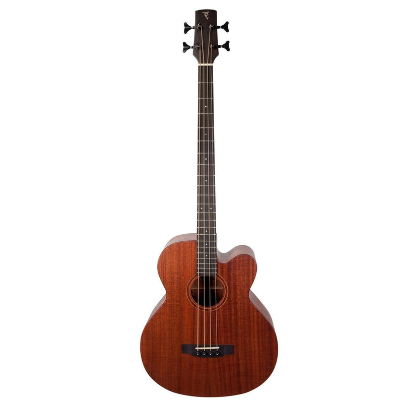 Timberidge 'Messenger Series' Mahogany Solid Top Acoustic-Electric Cutaway Bass Guitar (Natural Satin)