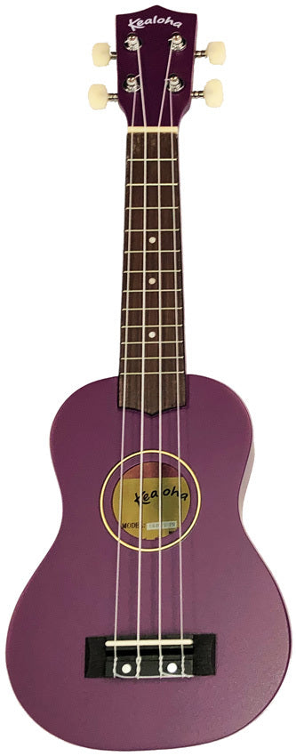 Kealoha Wooden Coloured Series Soprano Ukulele with Bag in Purple Finish