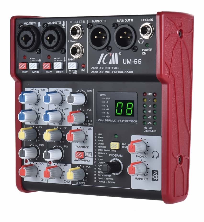 ICM UM-66 4-Channel Mixing Console USB Audio Interface