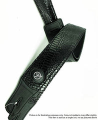 Vorson Black Skin Patterened Guitar Strap with Leather Ends