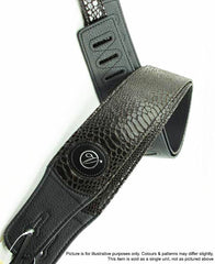 Vorson Brown Skin Patterened Guitar Strap with Leather Ends
