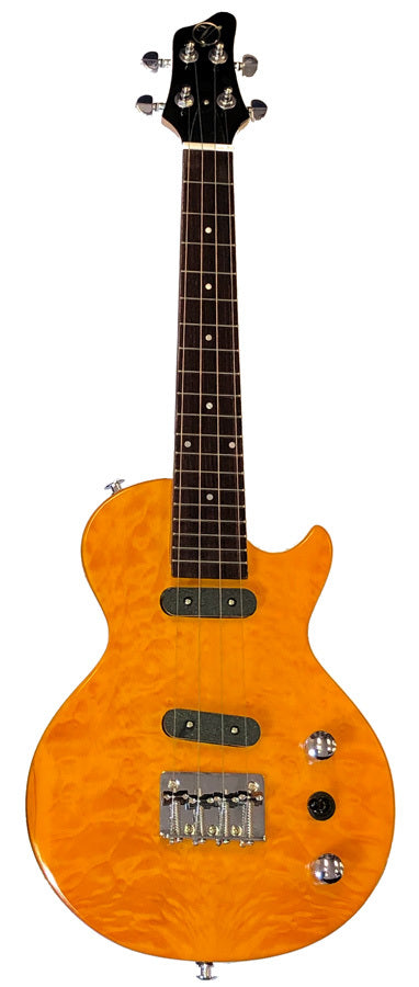 Vorson LP Style Solid Body Electric Ukulele in Quilted Orange