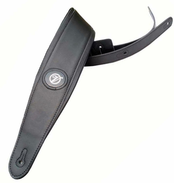 Vorson Padded Black Leather Guitar Strap