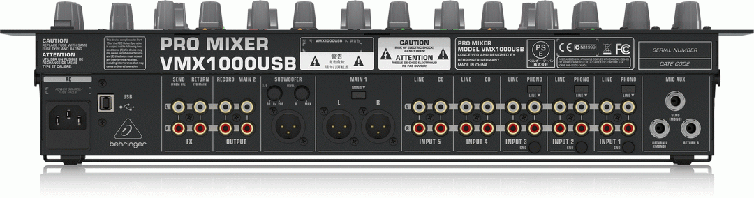 Behringer VMX1000USB Pro DJ Mixer