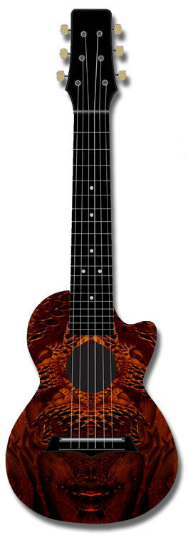Kealoha Guitalele in Ancient Bronze Design with Black ABS Resin Body